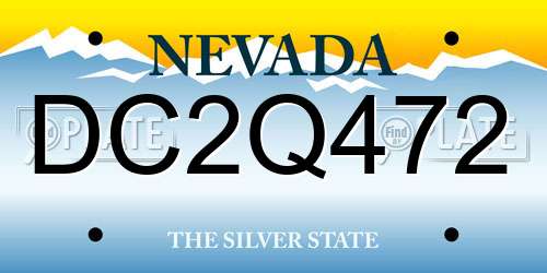 DC2Q472 Nevada License Plate