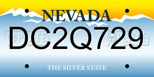 DC2Q729 Nevada License Plate