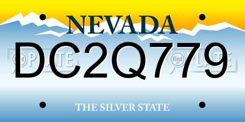 DC2Q779 Nevada License Plate
