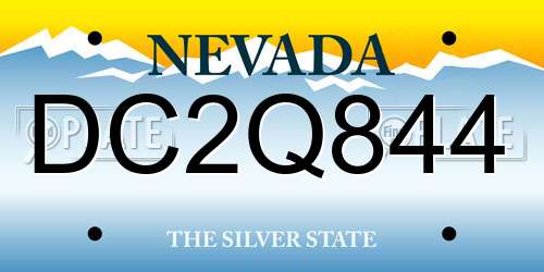 DC2Q844 Nevada License Plate