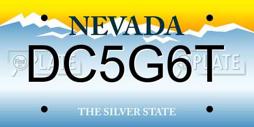 DC5G6T Nevada License Plate