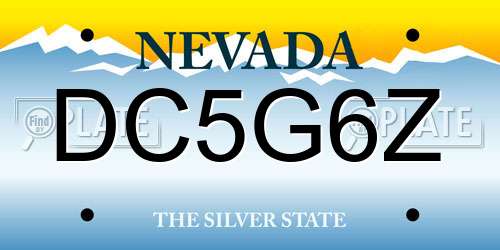 DC5G6Z Nevada License Plate