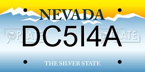 DC5I4A Nevada License Plate