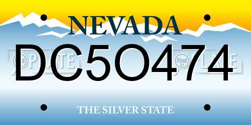 DC5O474 Nevada License Plate