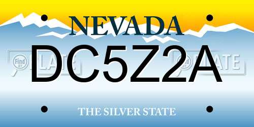 DC5Z2A Nevada License Plate