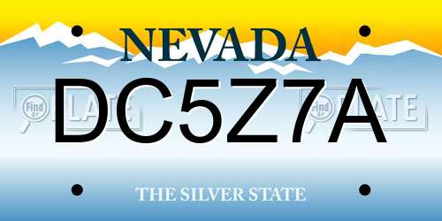 DC5Z7A Nevada License Plate