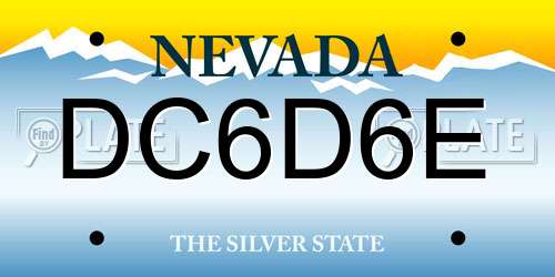 DC6D6E Nevada License Plate
