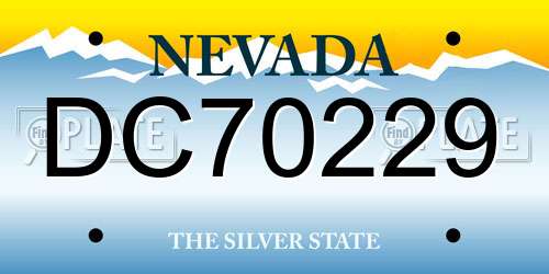 DC70229 Nevada License Plate