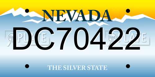 DC70422 Nevada License Plate