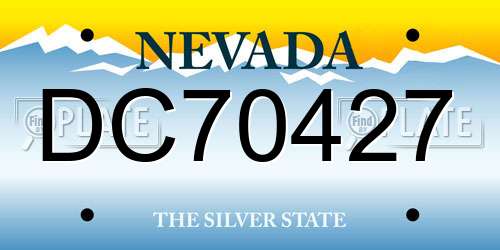 DC70427 Nevada License Plate