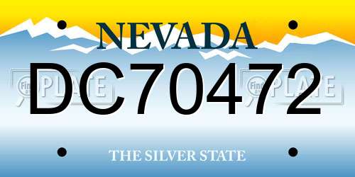 DC70472 Nevada License Plate