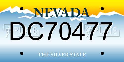 DC70477 Nevada License Plate