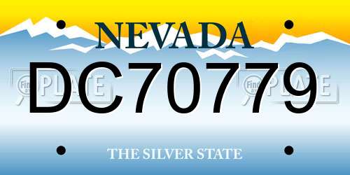 DC70779 Nevada License Plate