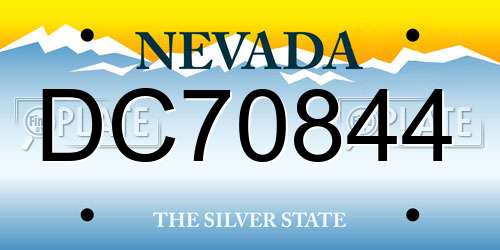 DC70844 Nevada License Plate