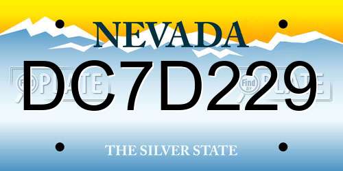 DC7D229 Nevada License Plate