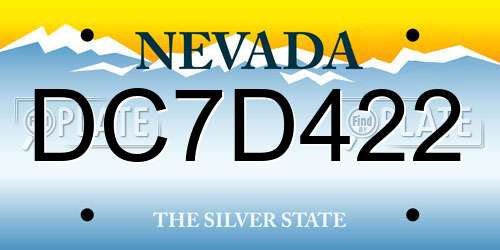 DC7D422 Nevada License Plate