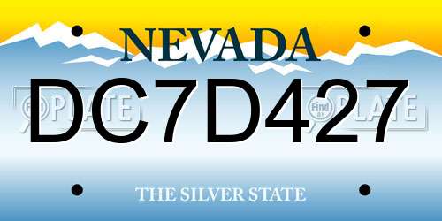 DC7D427 Nevada License Plate