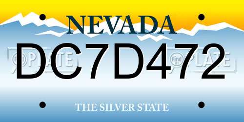 DC7D472 Nevada License Plate