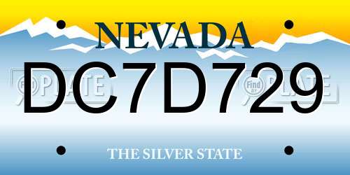 DC7D729 Nevada License Plate