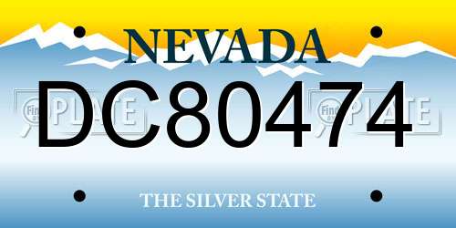 DC80474 Nevada License Plate