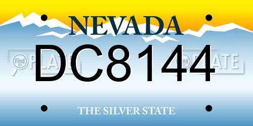 DC8144 Nevada License Plate
