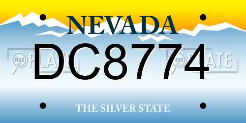 DC8774 Nevada License Plate