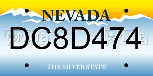 DC8D474 Nevada License Plate