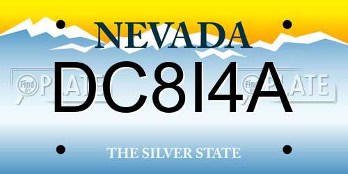 DC8I4A Nevada License Plate