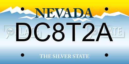 DC8T2A Nevada License Plate