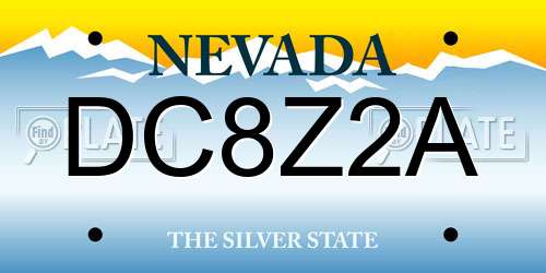 DC8Z2A Nevada License Plate