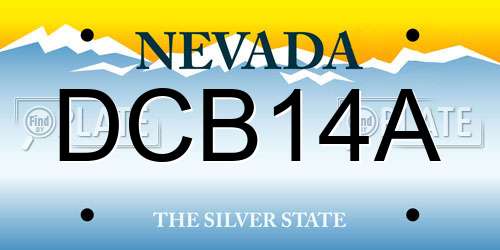 DCB14A Nevada License Plate