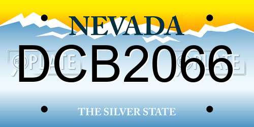 DCB2066 Nevada License Plate
