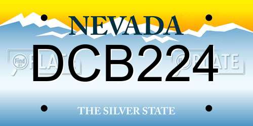 DCB224 Nevada License Plate