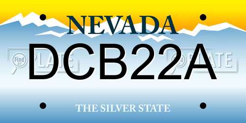 DCB22A Nevada License Plate