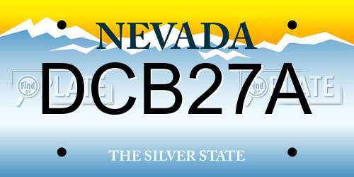 DCB27A Nevada License Plate