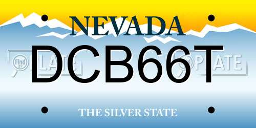 DCB66T Nevada License Plate