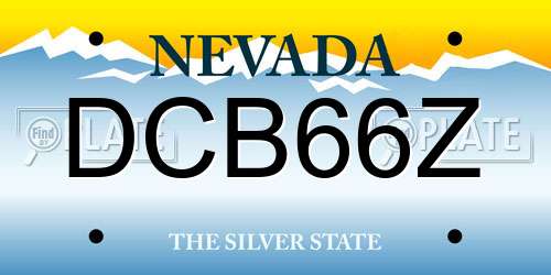 DCB66Z Nevada License Plate