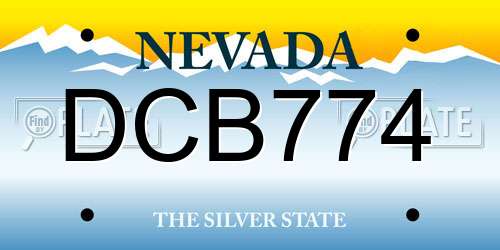 DCB774 Nevada License Plate