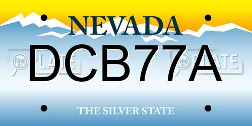 DCB77A Nevada License Plate
