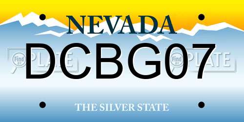 DCBG07 Nevada License Plate
