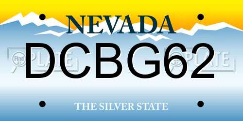 DCBG62 Nevada License Plate