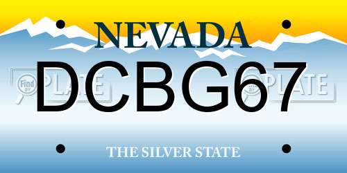 DCBG67 Nevada License Plate