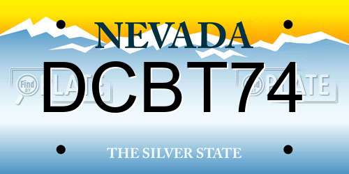 DCBT74 Nevada License Plate