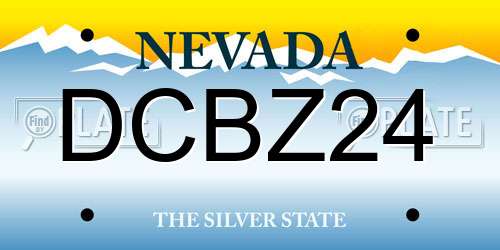 DCBZ24 Nevada License Plate