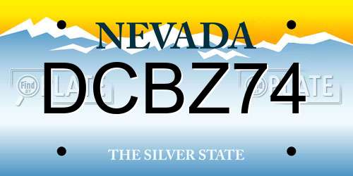 DCBZ74 Nevada License Plate