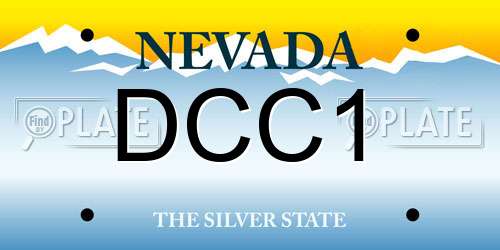DCC1 Nevada License Plate