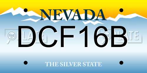 DCF16B Nevada License Plate