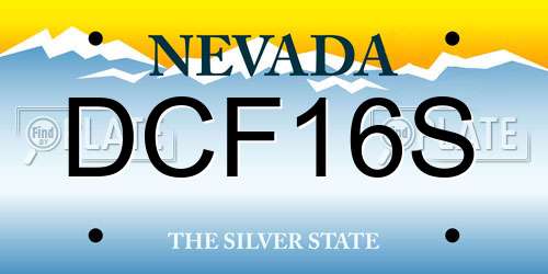 DCF16S Nevada License Plate