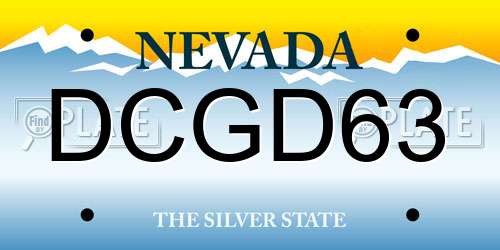 DCGD63 Nevada License Plate