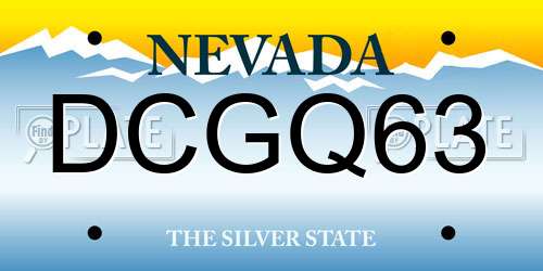DCGQ63 Nevada License Plate